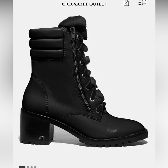 Black Leather Coach Jenna leather boots - Picture 1 of 6